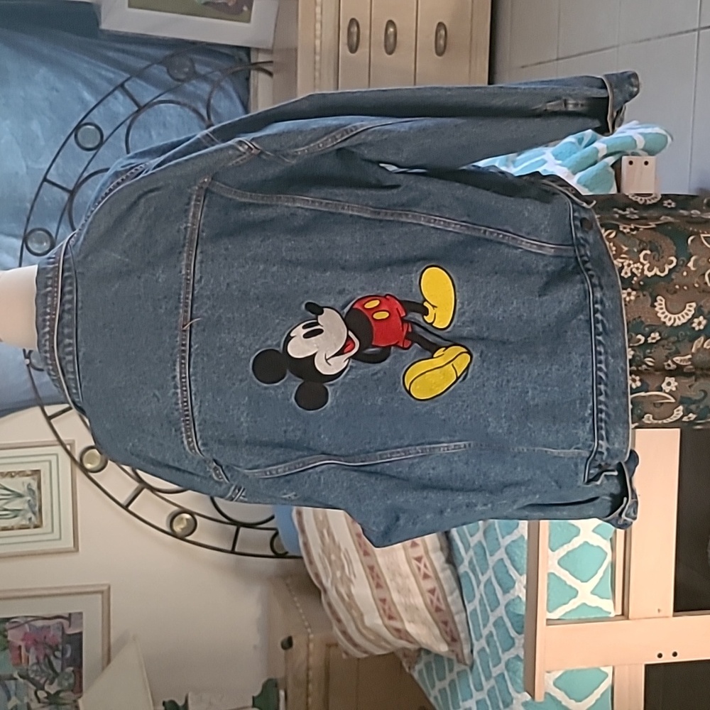 Vintage Mickey Mouse Denim Jacket (Look At The Buttons!)